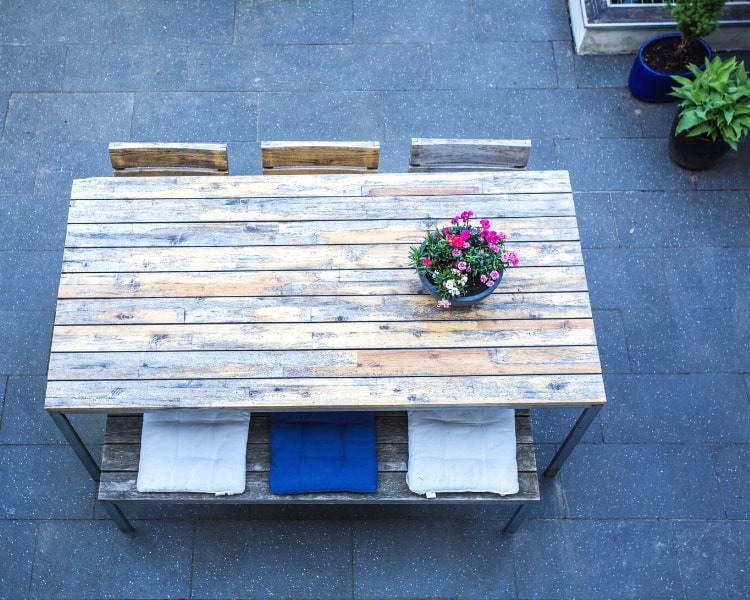 Backyard dining space