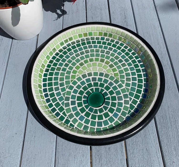 Evergreen Mosaic Bird Bath