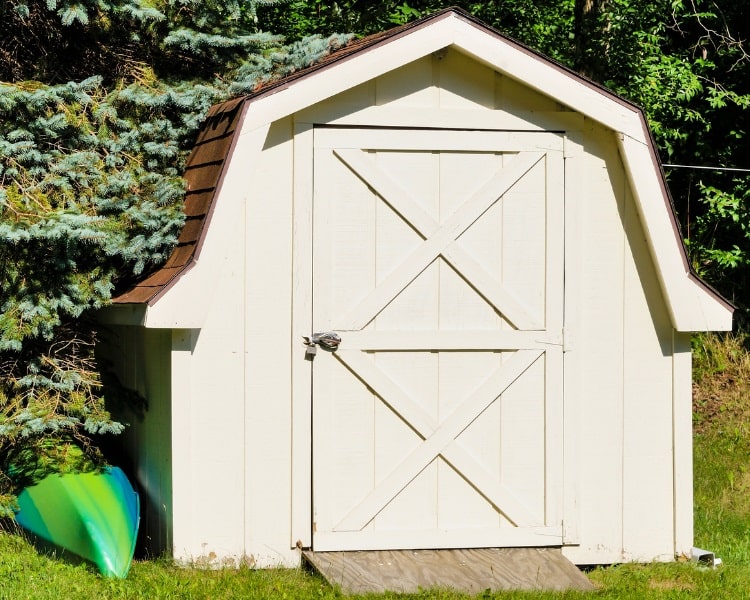 White outdoor shed