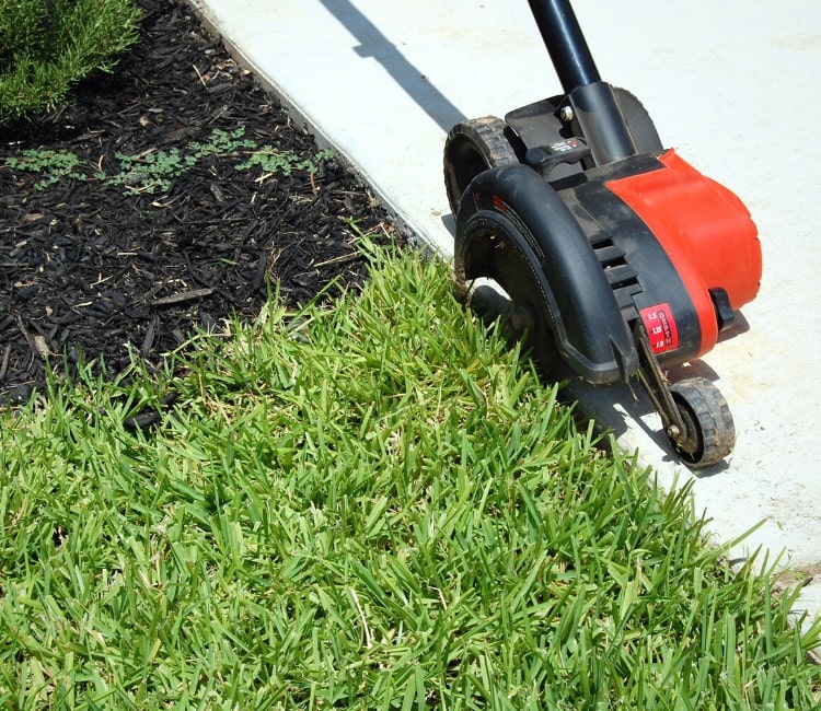 Lawn edger in use