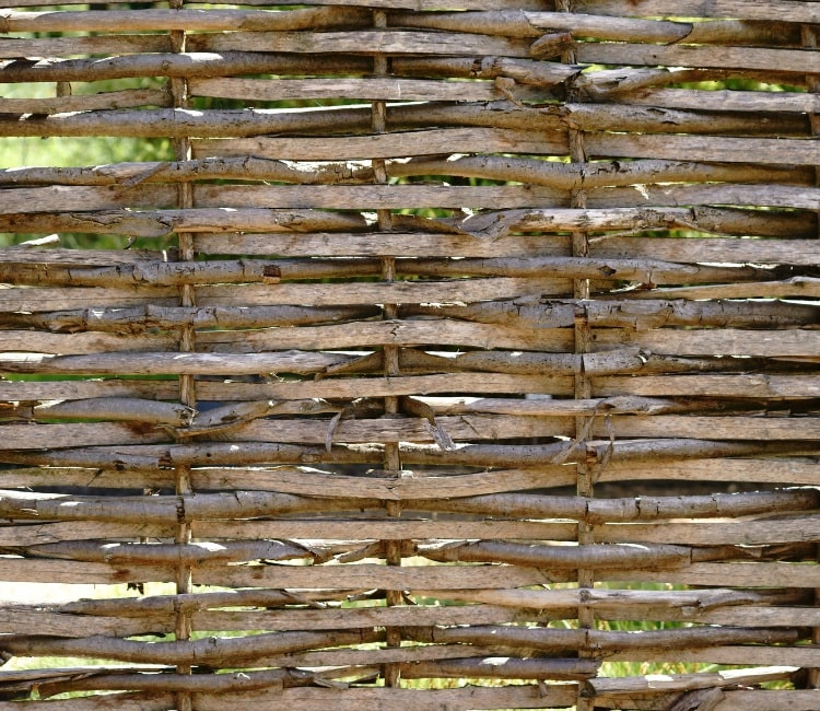 DIY intertwined branches fence