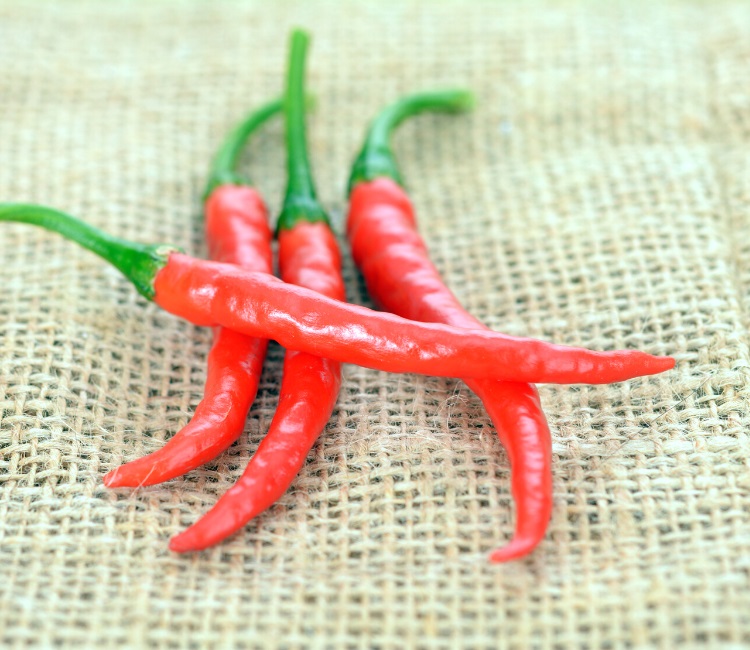 Red cayenne peppers