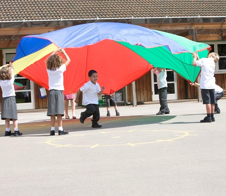 Cross the bridge parachute game