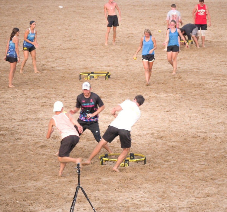 Spikeball tournament on beach