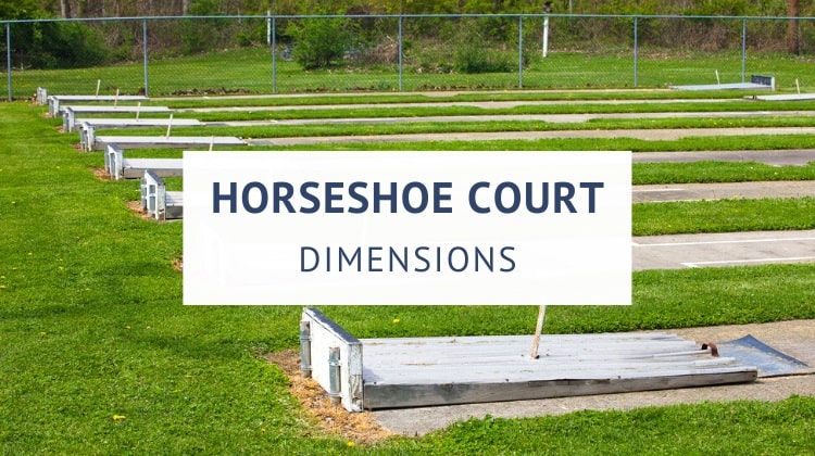 Horseshoe court and pit dimensions (size and stake distance)