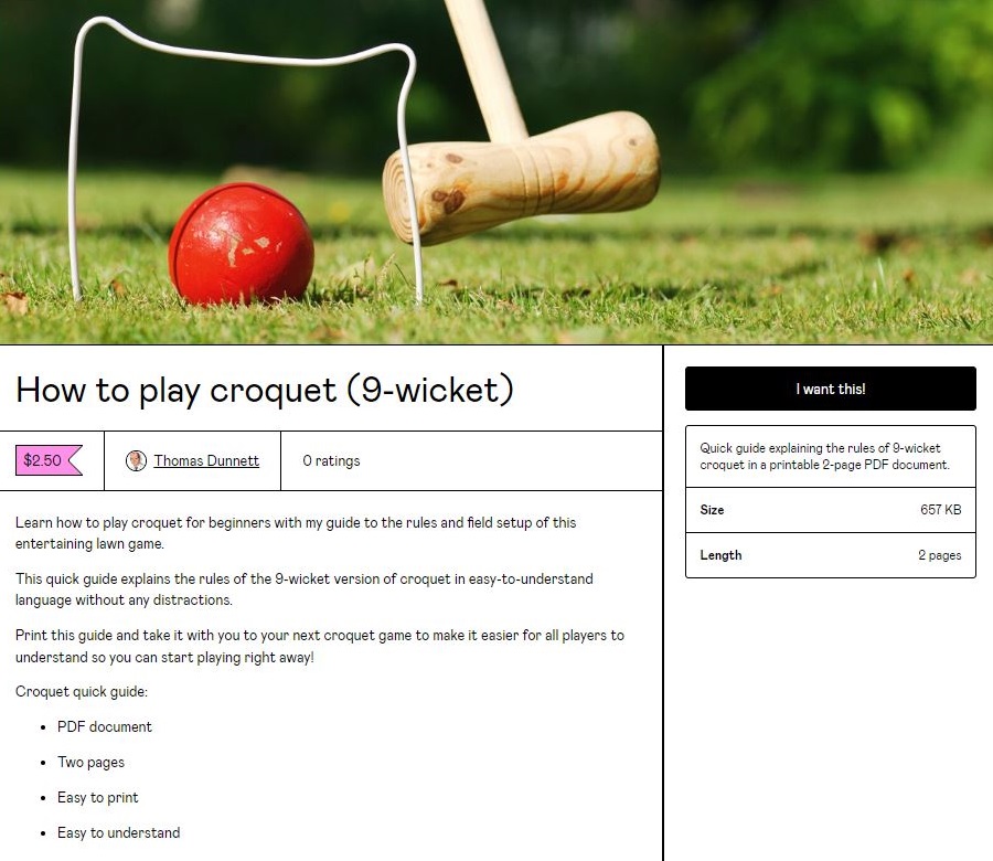 Croquet rules quick guide