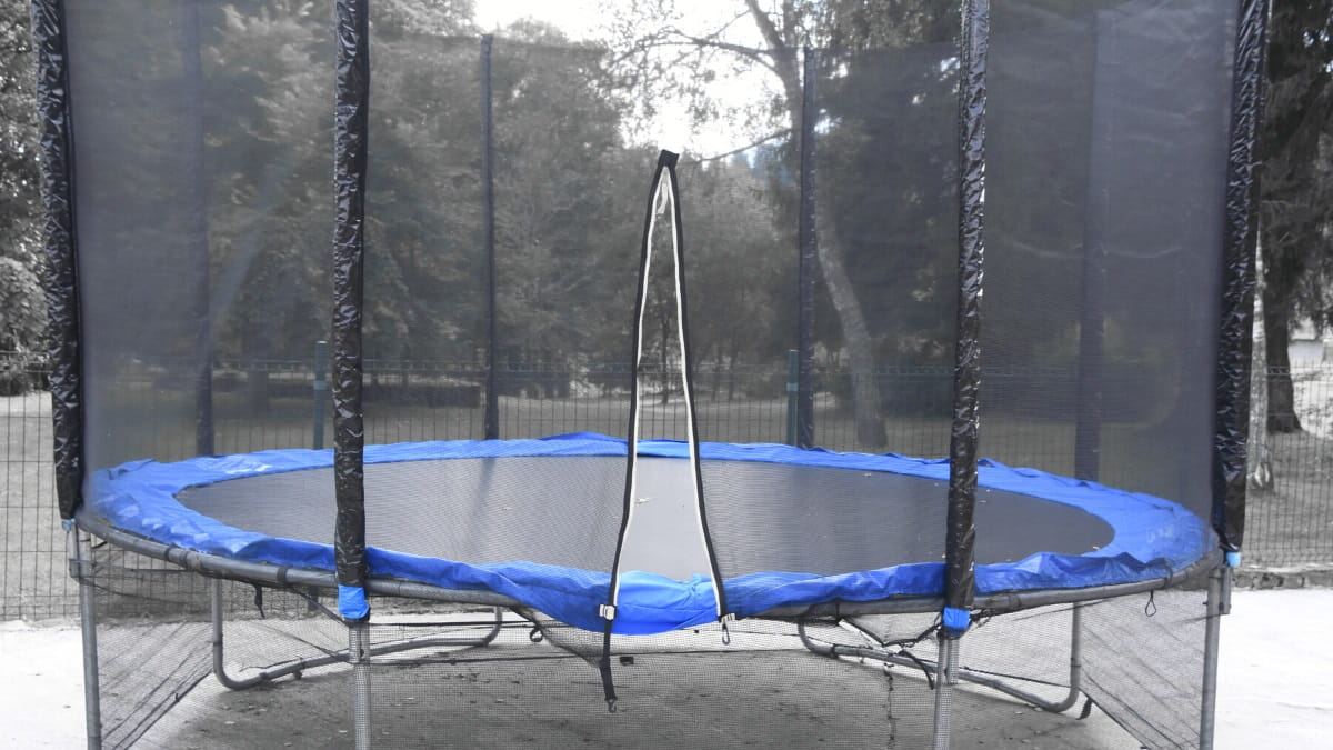 How to keep a trampoline from blowing away